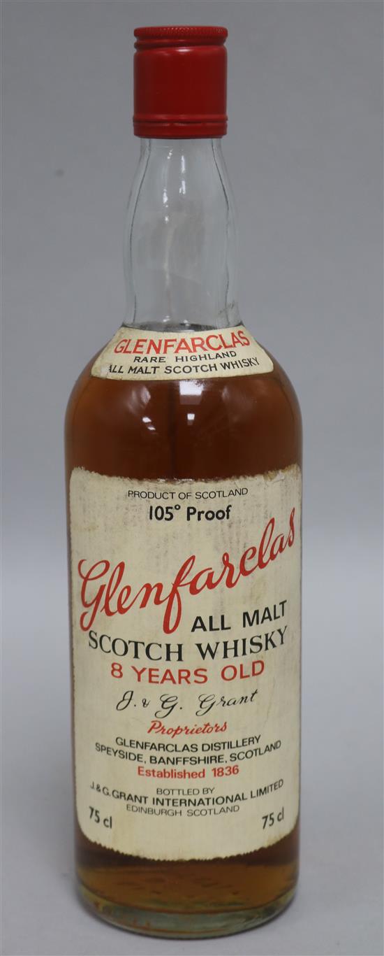 One bottle of Glenfarclas 8 year old 105 proof